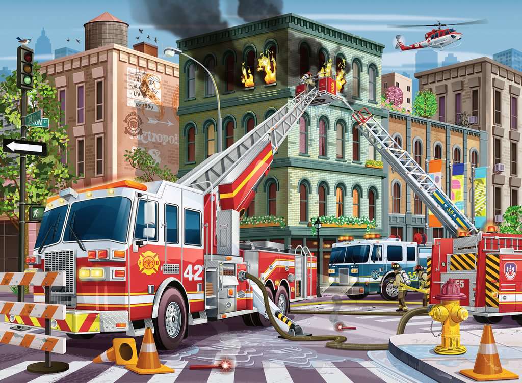 100 PC Fire Truck Rescue Puzzle - Image 2