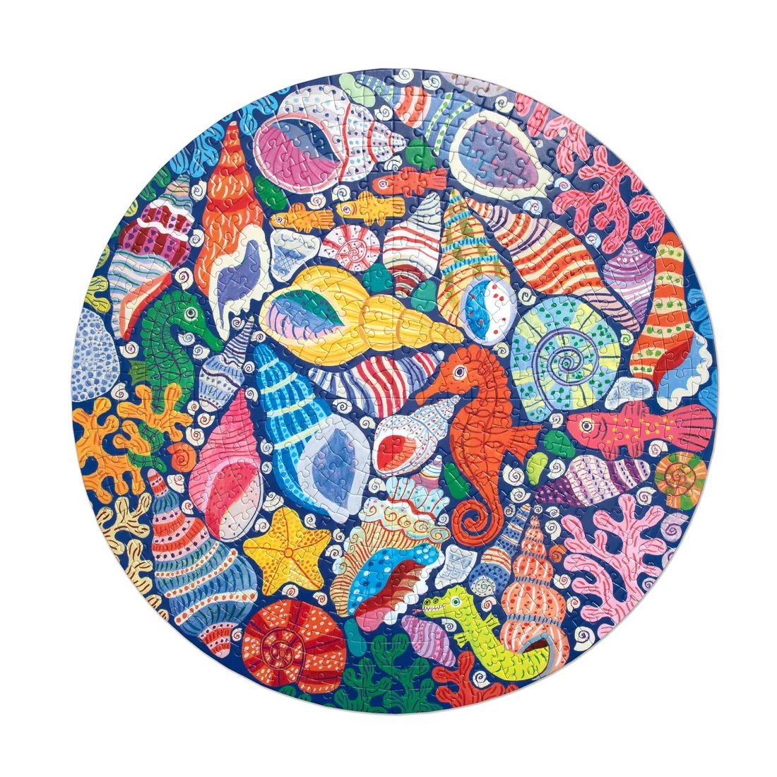 500 PC Seahorses, Shells & Coral Round Puzzle - Image 2