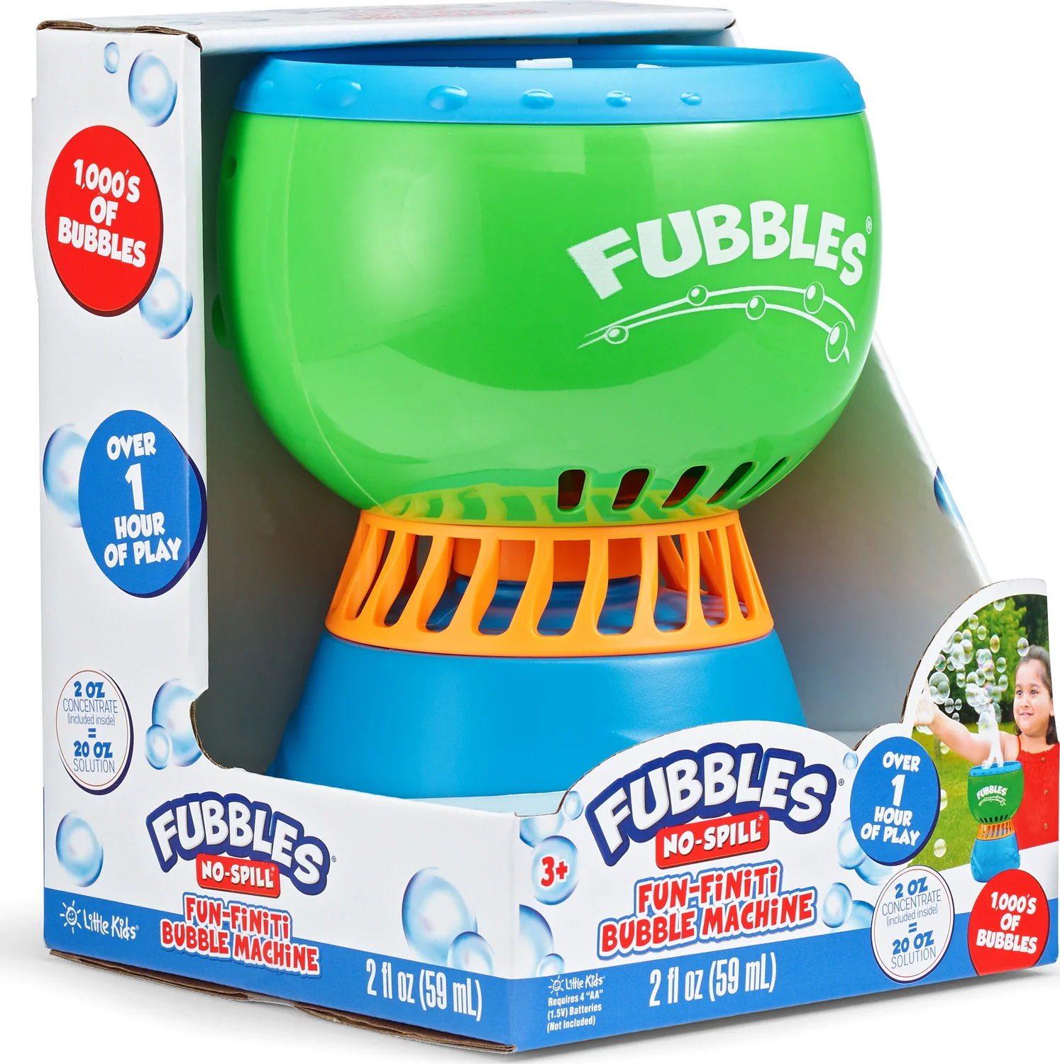 Fubbles Bubble No-Spill Fun-Finiti Bubble Machine