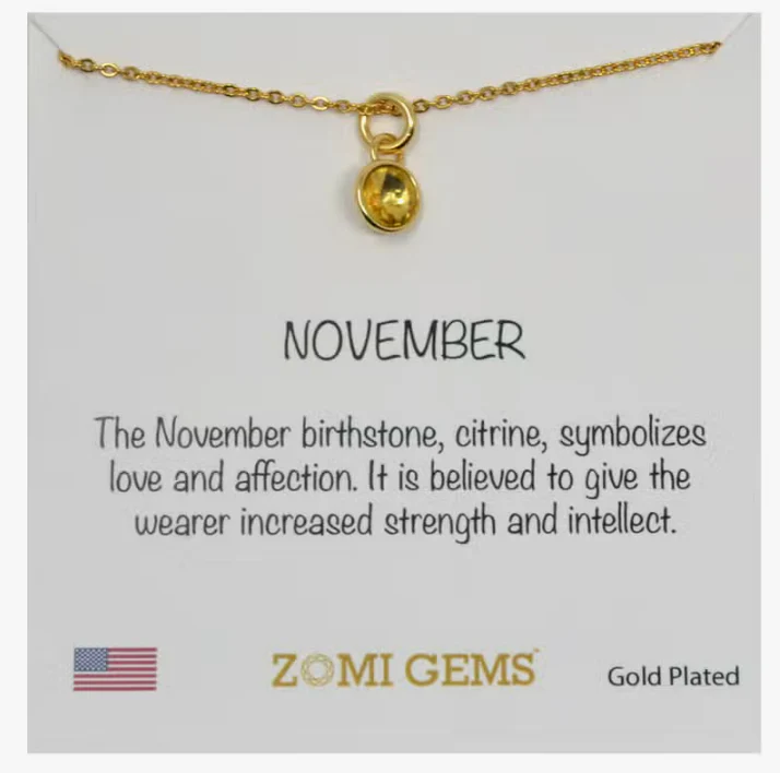 Gold Birthstone Necklace - Image 11