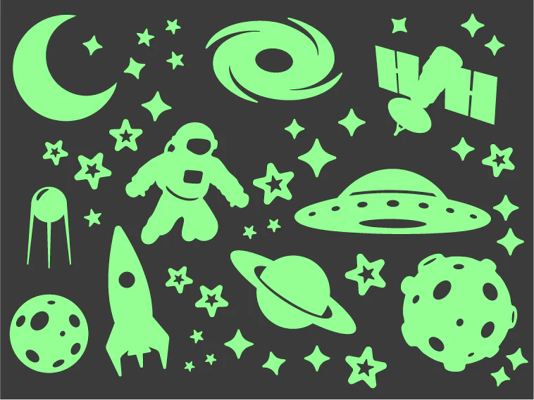 Space Everyday Glow In The Dark Wall Stickers - Image 2