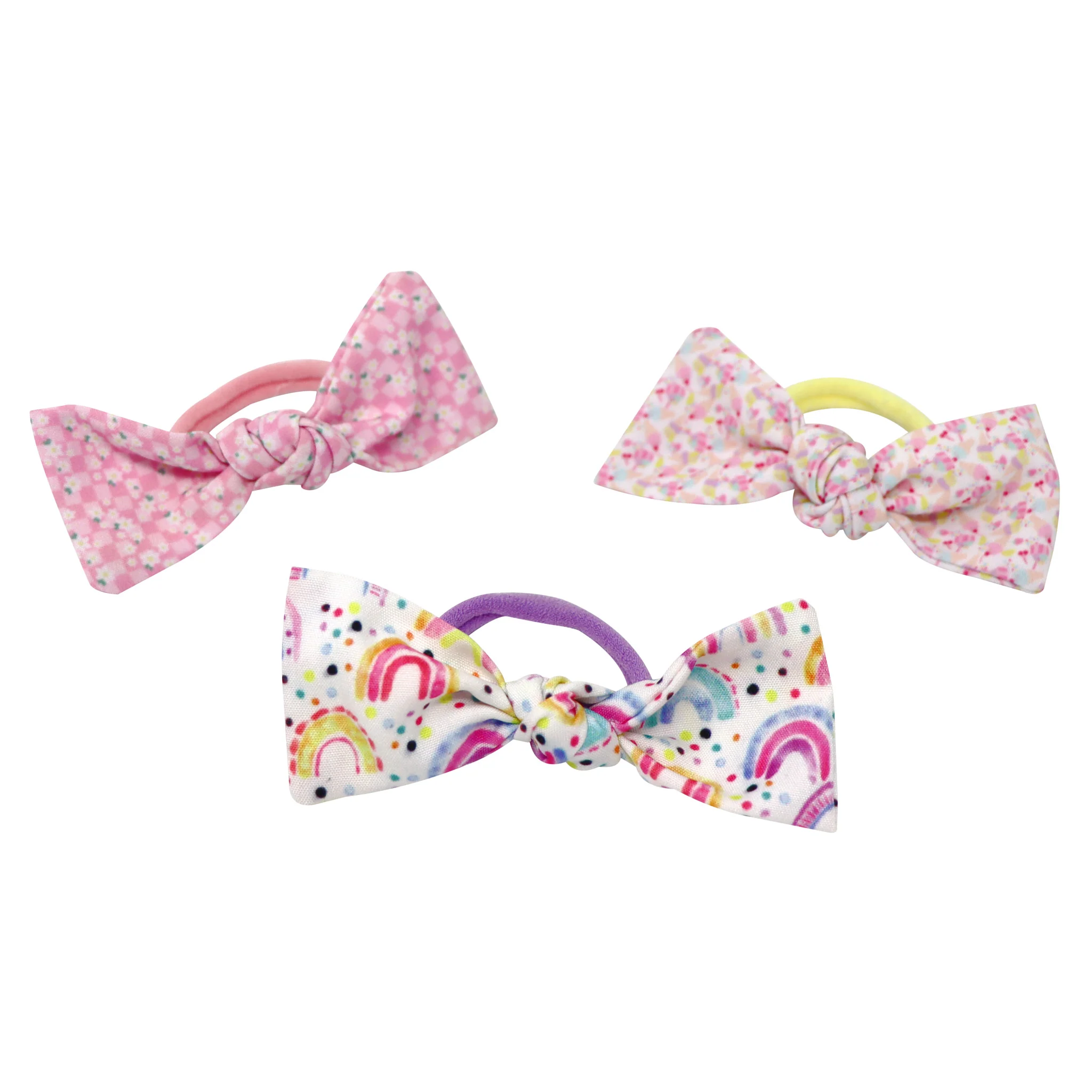 Sweet N Cute Knotted Bow Hair Elastics Set