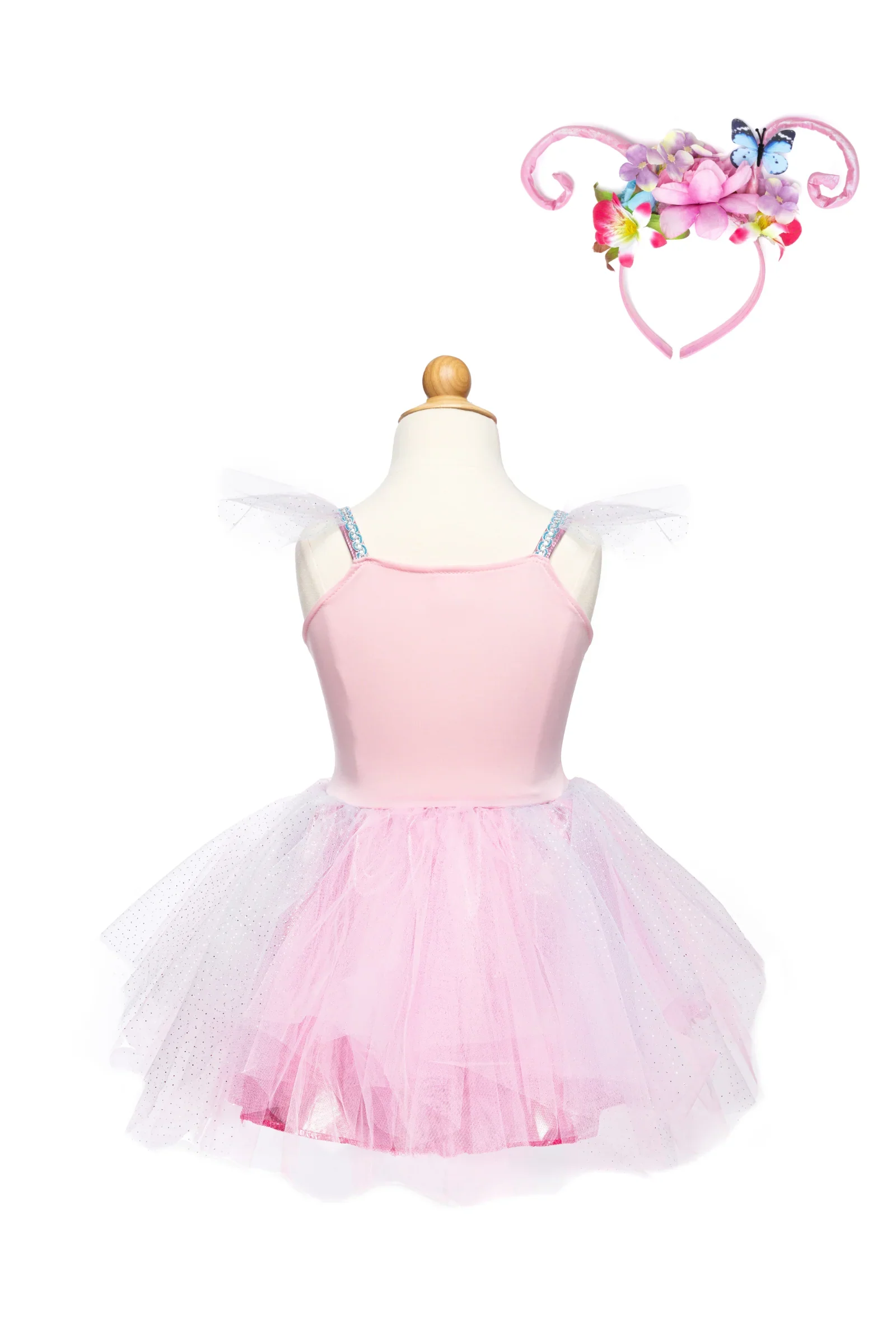Woodland Pink Butterfly Dress & Headpiece Size 5/6 - Image 2